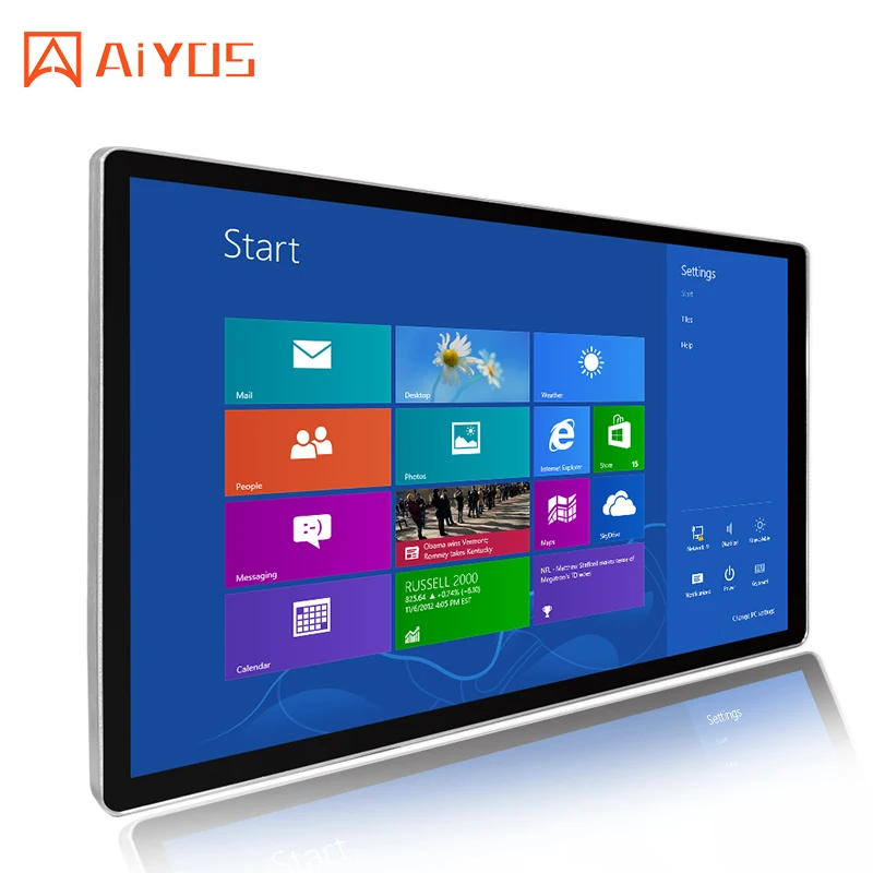 Aiyos Factory Indoor Ad Video Player 32 43 55 Inch Multi Touch Screen Digital Signage Wall Mounted Android Kiosk