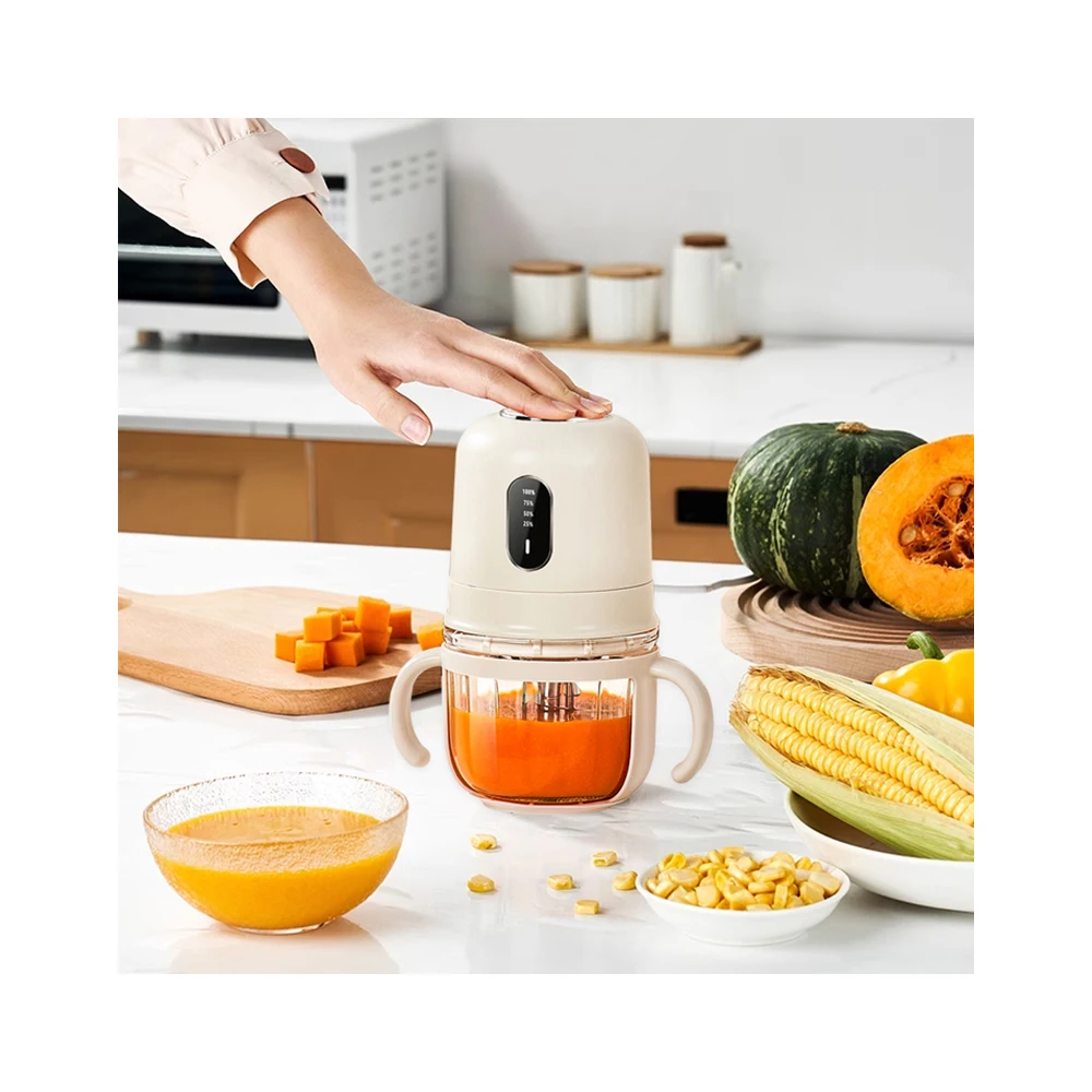 2024 Portable USB Rechargeable 316 Stainless Steel  8 Blades Baby Food Mixer 300ml Electric Baby Food Blender Mixer Processor