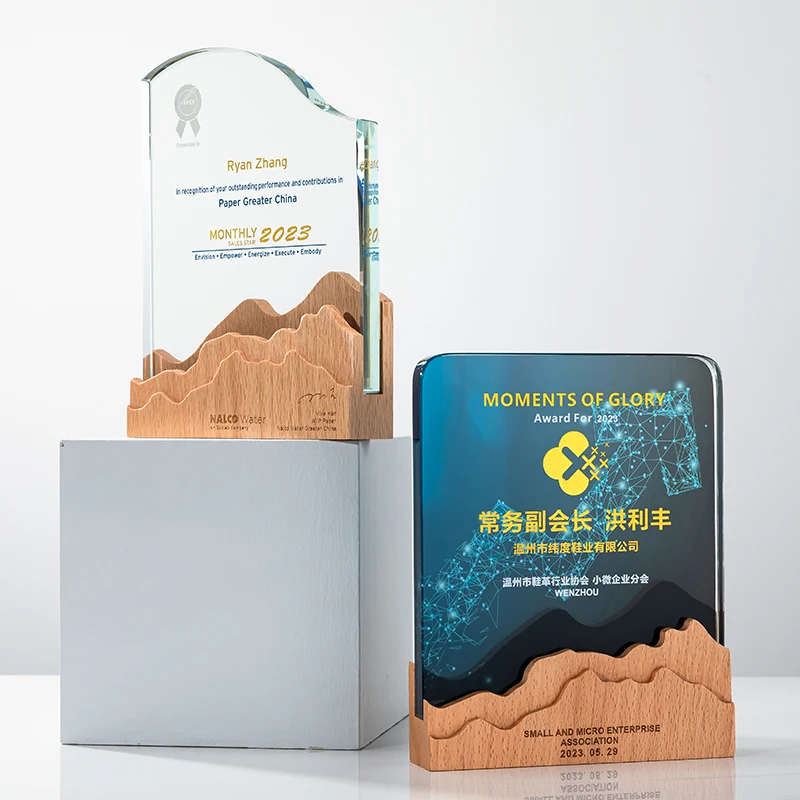 Креативный деревянный хрустальный Айсберг трофей на заказ Почетная медаль награда чемпиона по продажам компании