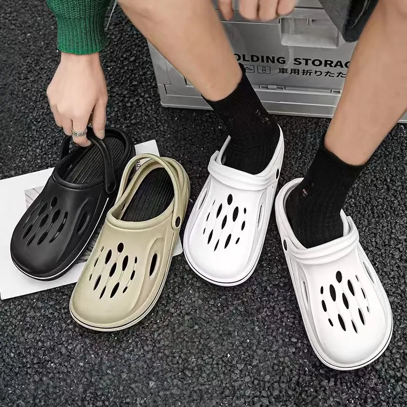 Two colors Thick Platform Cloudy School Youth Clogs Beach Slides Sandals for Men