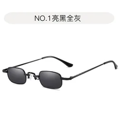 Fashion New Hip Hop Sunglasses Ready Stock Wholesale Mini Small Rectangle Metal Sun Glasses For Women Men