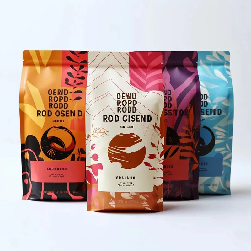 Magic Brand Digital Printing Coffee Packing Gusset Pouch with Zipper for Flat Bottom Coffee Snack Food Mylar Bag With Valve