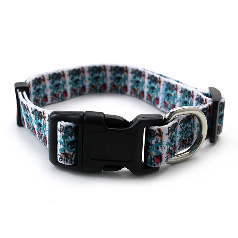 Hot sale sublimation eco friendly luxury dog fashions colorful pet neck collar adjustable with plastic buckle high quality