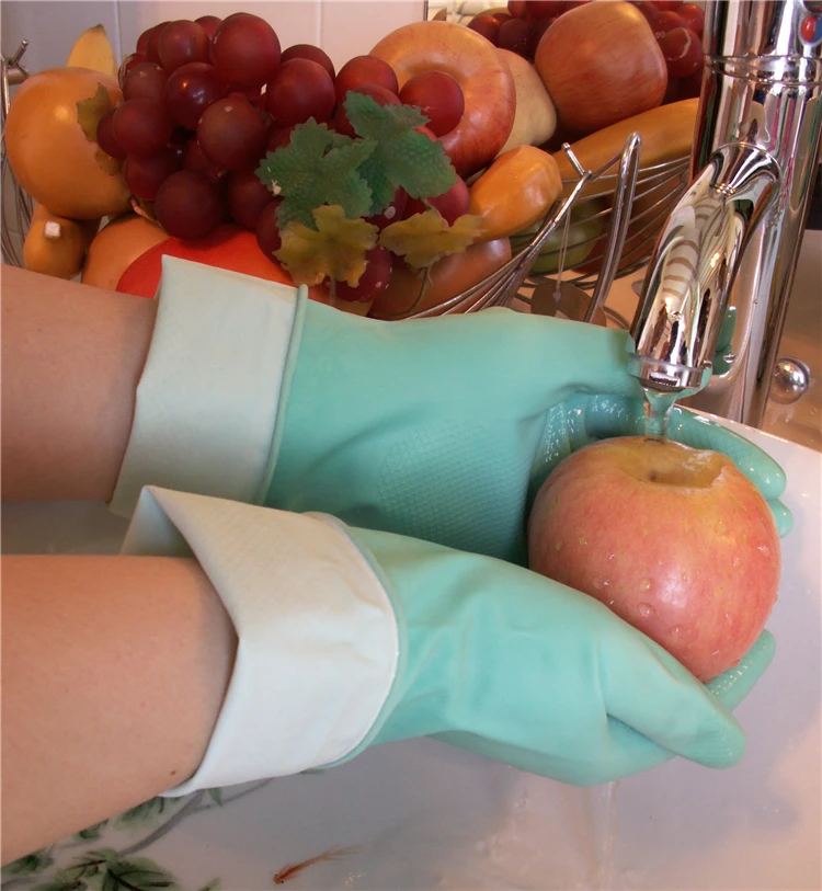 
70gsm Sprayed Flocklined Wholesale Waterproof Latex Gloves For Factory Gardening Cleaning 