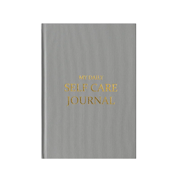 X907-1 Gray Almond Black Pink Color Fabric Covers My Daily Self Care Journal Wellness Gratitution Mental Health Journal