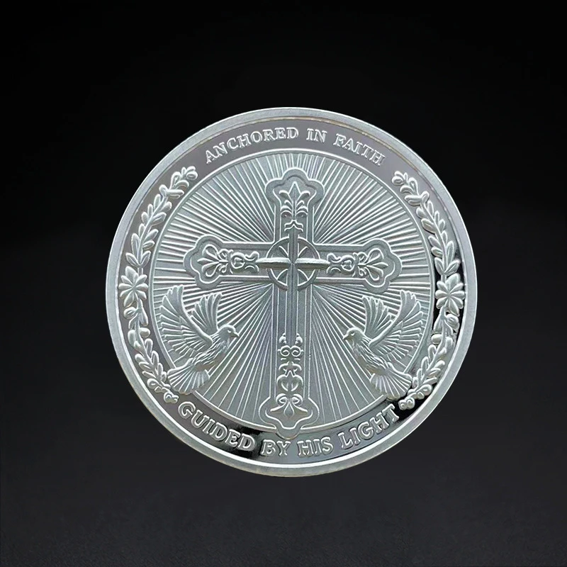 Xun Xin Custom Metal Jesus Christ Coin Souvenir Christian Cross Knight Templar Red Cross Challenge Coin Medallion Religious Coin