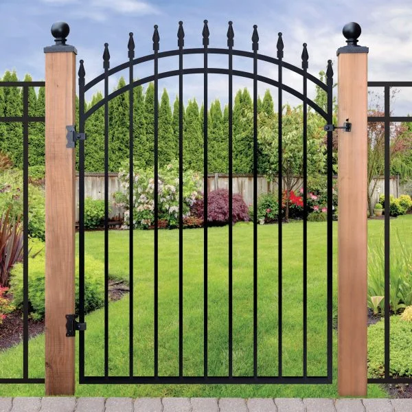 6ft 8ft black powder coated wrought iron metal fencing railings