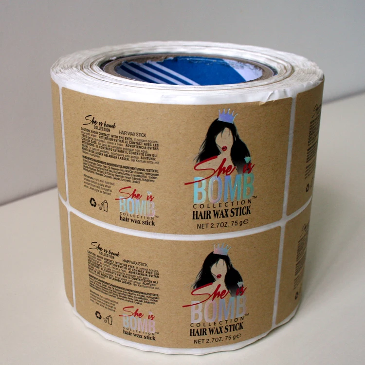 Factory customization self adhesive logo printing waterproof plastic vinyl paper packing sticker label