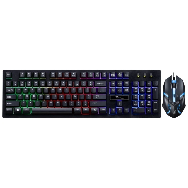 ZGB G20 1600 точек/дюйм профессиональная Проводная RGB подсветка Механическая подвесная клавиатура + оптическая мышь комплект для ноутбука
