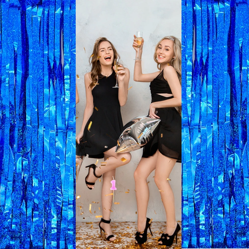 Holographic Tinsel Door Curtain Shimmering Foil Decoration for Party Entrances