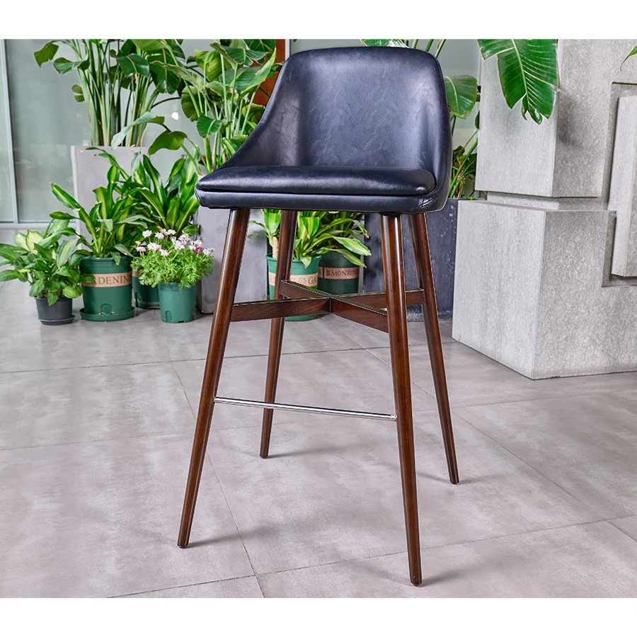 Commercial Barstool Luxury Nordic Design Contemporary Ash Wooden Bar Chair Bar Stool Sillas De Bar