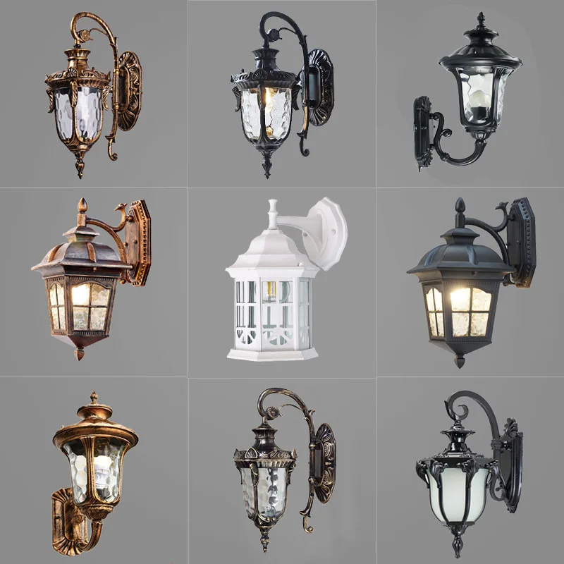 Европейский Старый Школьный стиль винтажный дизайн наружный комнатный отель курорт фонарь садовый настенный светильник