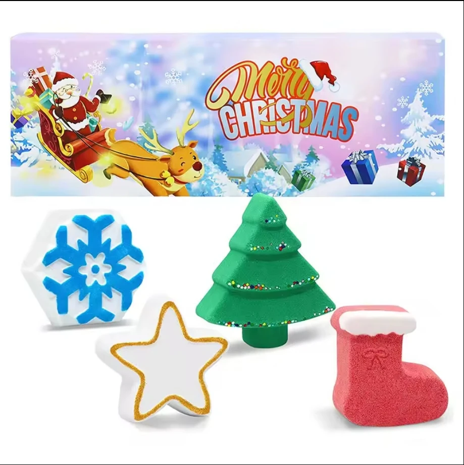 Bulk Christmas Gifts or Christmas Party Favors Handmade Fizzy Bubble Spa Bath Bombs Kit