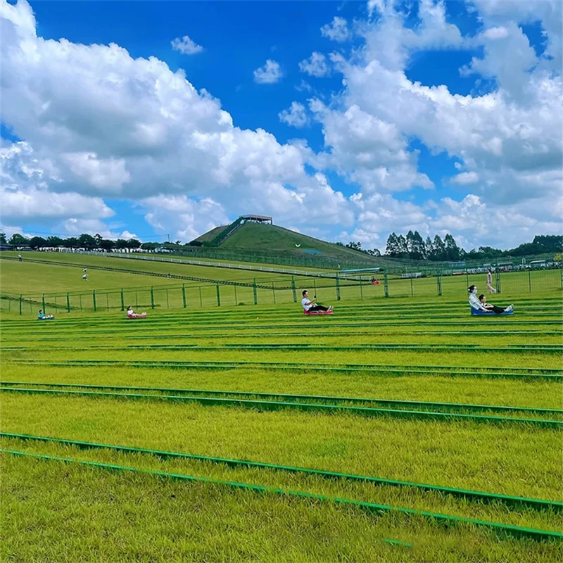 Best Sellers Unpowered Amusement Park Equipment Long Slide Grass Skiing Amusement Park Speed Grass Skiing