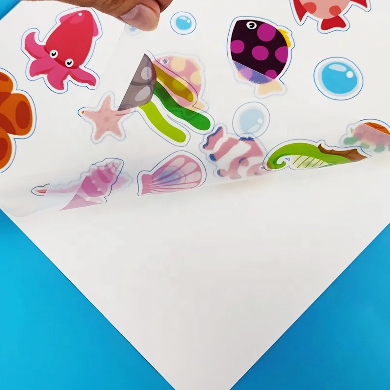 Customized Crystal Code Inkjet Transparent A4 Self Adhesive Clear Vinyl Sheets Sticker Paper Roll