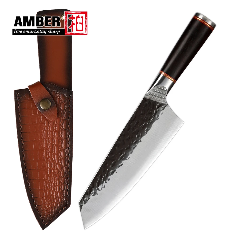 High Carbon Steel Butcher Cleaver Boning Fillet Kitchen Serbian Knife viking Handmade Forged Chef Almazan Knife with leather Bag
