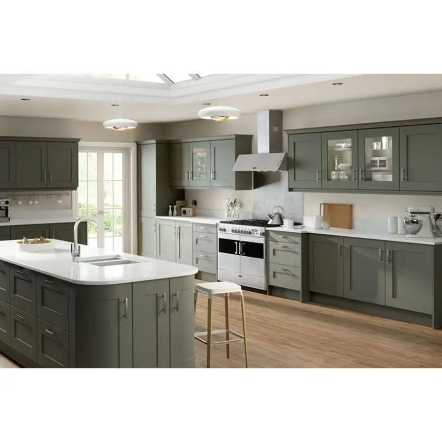 Island Modular Wood  Color Australia Standard Luxury Cheap Melamine Kitchen Cabinets Furniture Design Sets Sample