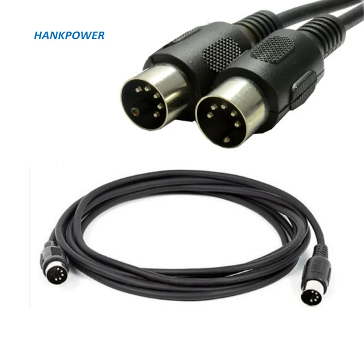 OEN Factory MIDI 5Pin Cable Din 5 Pin Male To Male Audio Cable Black