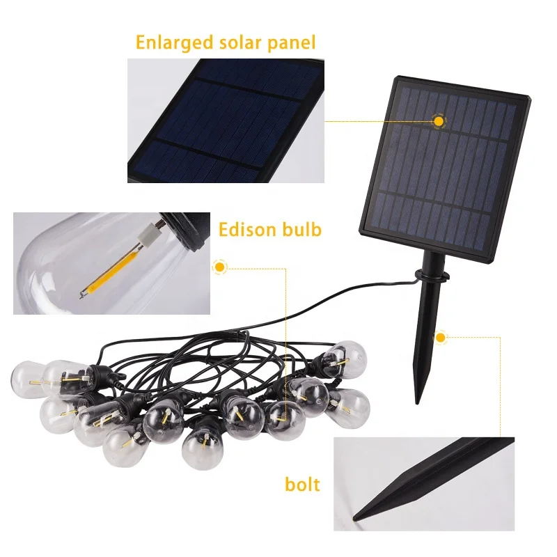 Outdoor waterproof christmas led string lights modern light led strings 30m construction solar string light