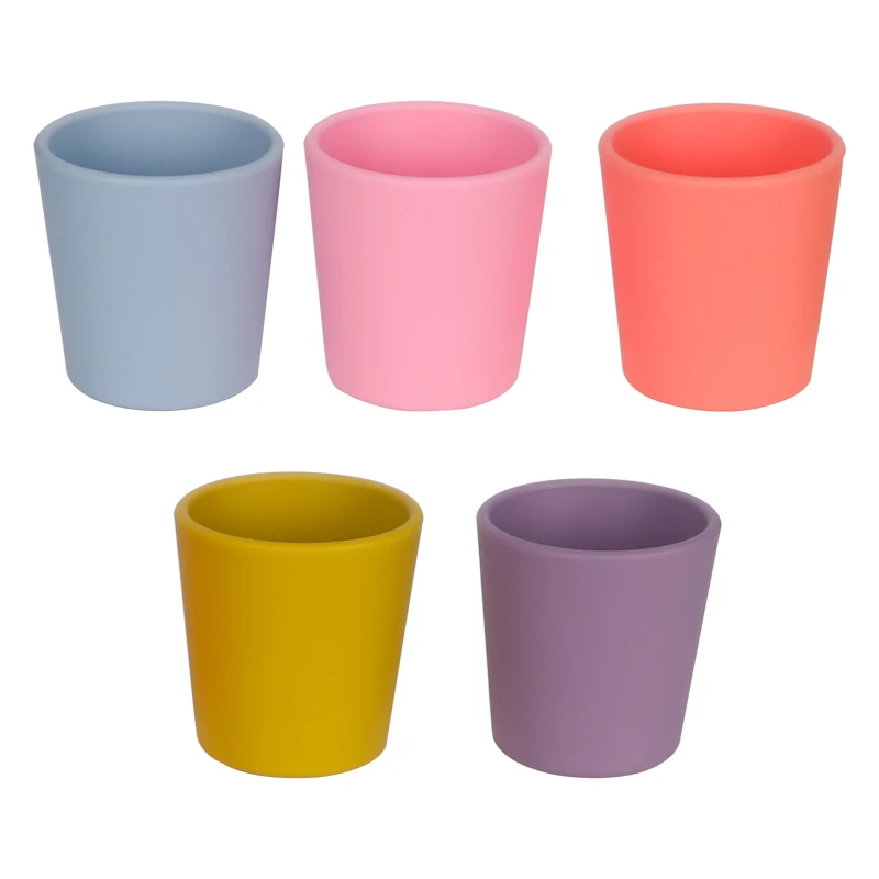 Leatchliving 150 ML Soft Unbreakable Silicone Drinking Water Cup Without Handle