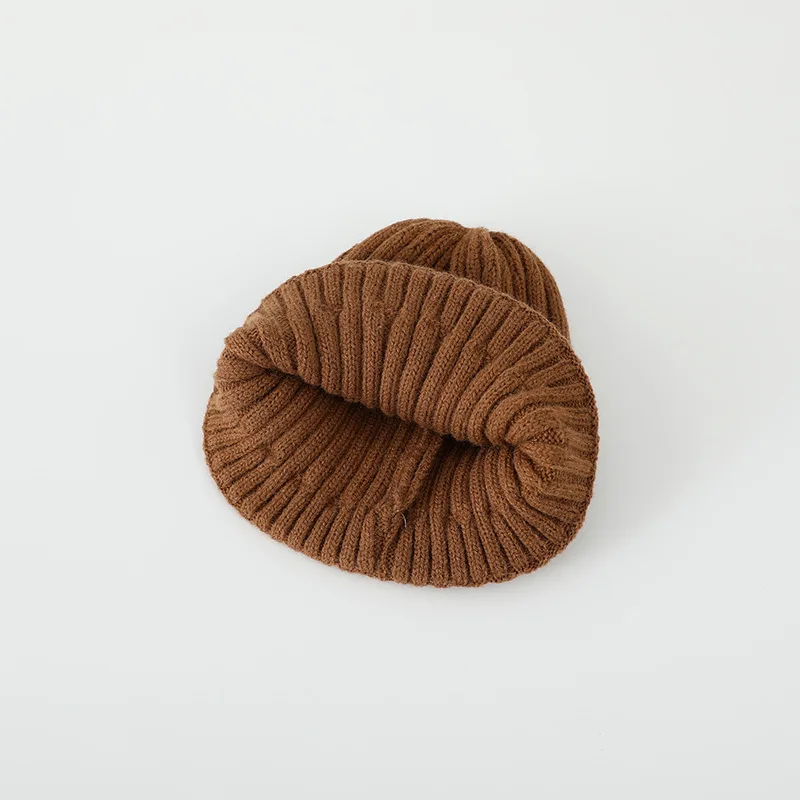 New arrival children embroidery letter cap winter warm 2-6 years kids knitted beanie hat