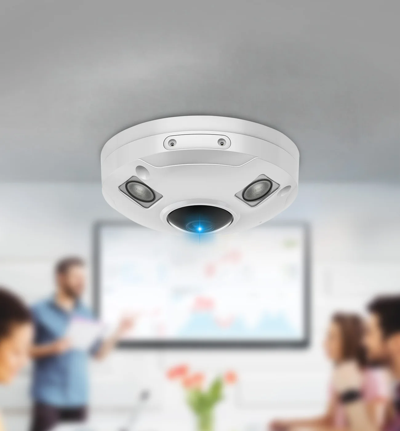 5mp 360 Degree Two-way Audio Fisheye IP Camera POE Security Surveillance System