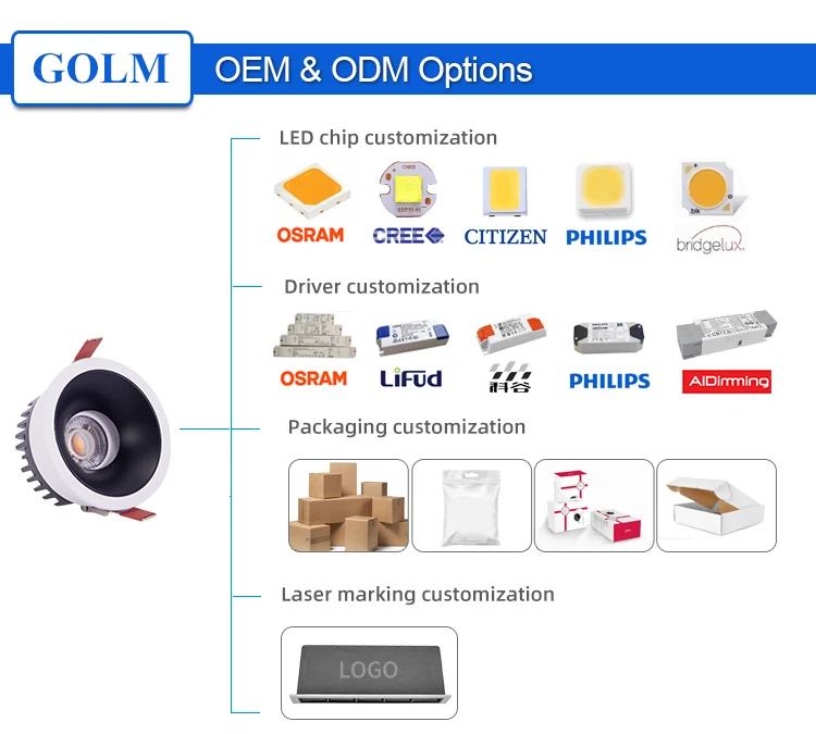 Corrosion Resistant 10W Ceiling Light Recessed Spot Light Adjustable Angle LED Spot Light LED Downlight