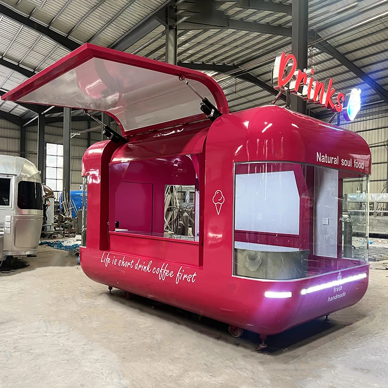 Factory Professional Design green Food Cart Mobile Camping BBQ Food truck USA  Street Small Food Trailer