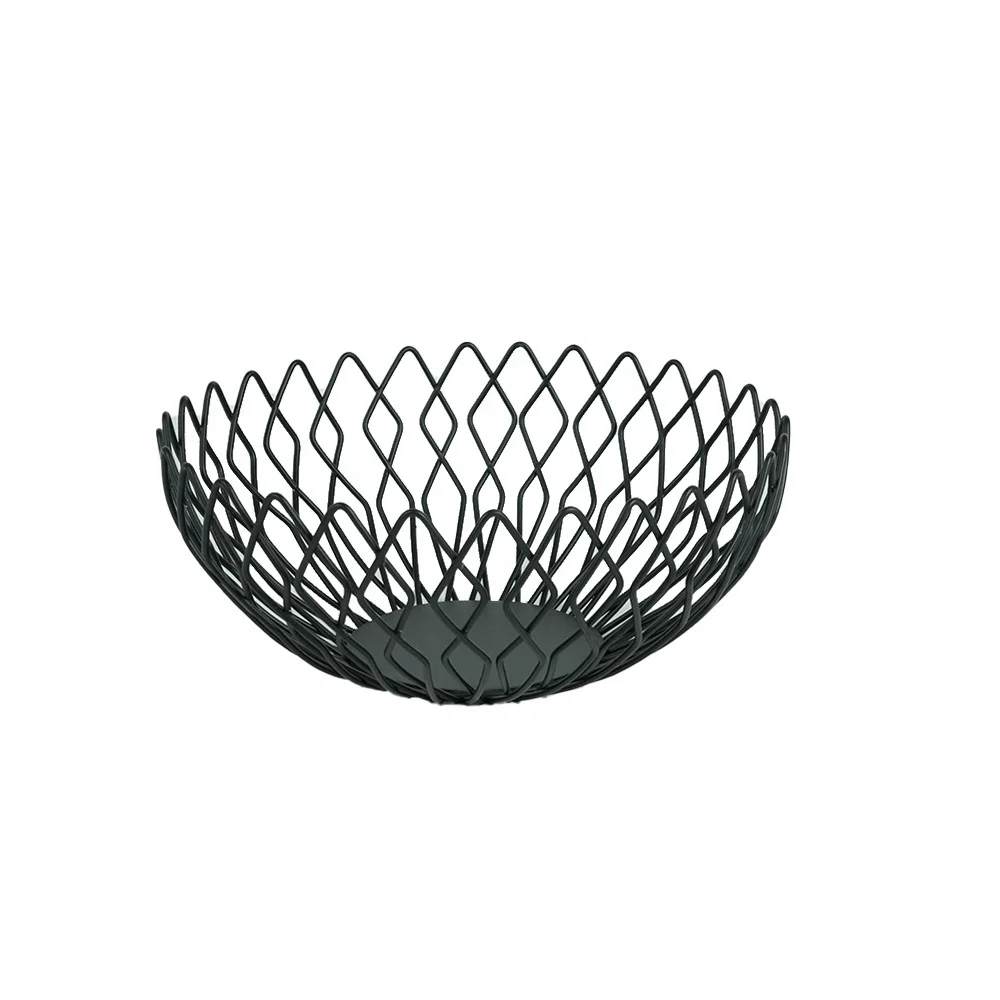 Foryoudecor large black mesh handmade decorative hotel cheap bread fruit basket