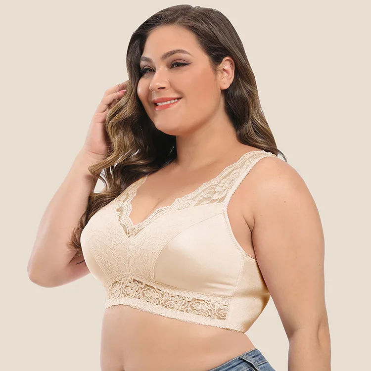 Plus Size Multifunctional Vest Lace Bra Invisible Seamless Push up Bra Underwear Full Coverage for Women Wirefree