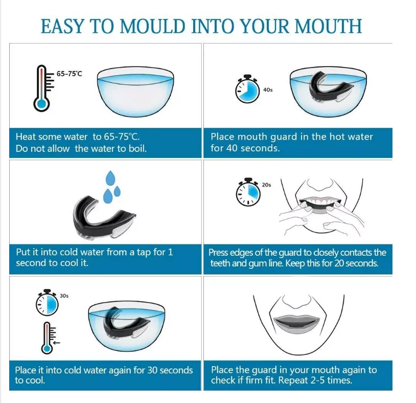 Wholesale eco friendly eva material kids adult sports teeth guard mouth piece sports gum shields mouth guards boxing custom