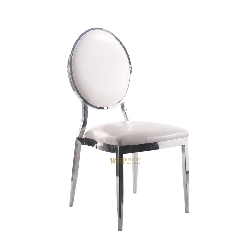 Hot sale Stainless steel round back chair for wedding decoration