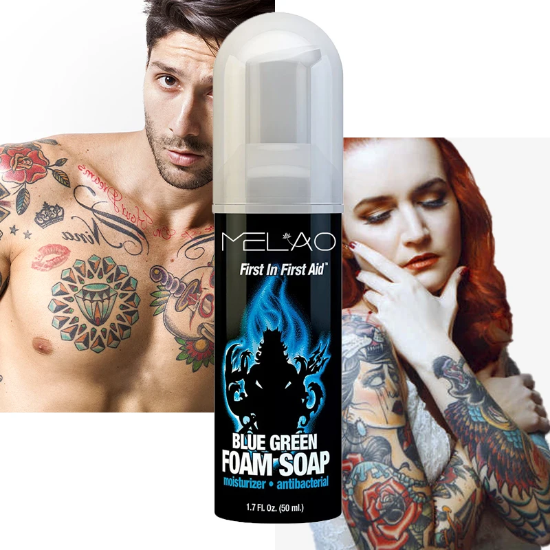 MELAO Private label organic Vegan Soothing Anti Inflammatory Reduce Swelling Pain Piercing Tattoo blue cleaning soap supplies