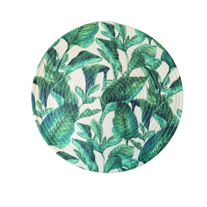 Round Braided Placemats Washable Round Placemats for Kitchen Dining Table Round Indoor Woven Fabric Table Mats