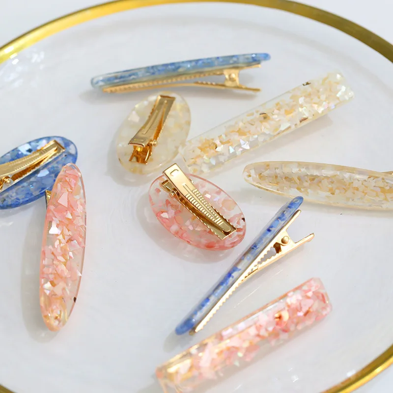 
2021 Korean Fashion Hairpin Candy Color Floral Texture Cute Girls Crystal Rhinestone Hair Clip 