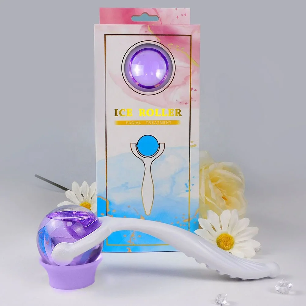 Cyro ball anti aging cooling skin stick face wand facial ice pink salon skin cooling ice roller face massage roller