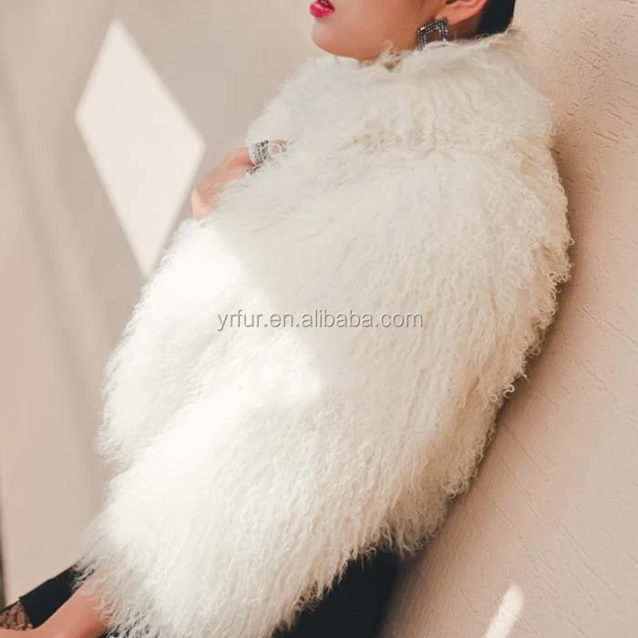YR615 Top Quality Russian Style Real Tibet lamb Fur Coats  Warm Winter Long Fur Fleece Jacket