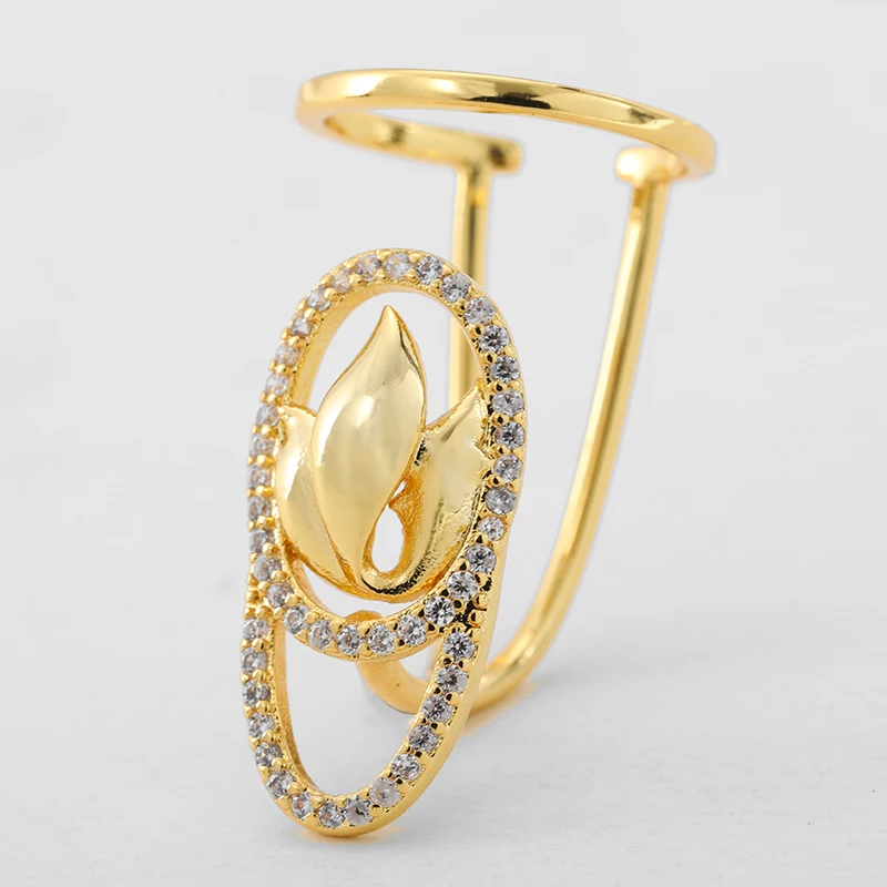 2024 Women Fashion Rhinestone zircon Beaded fingertip ring jewelry eye ring adjustable metal nail protective cover rings