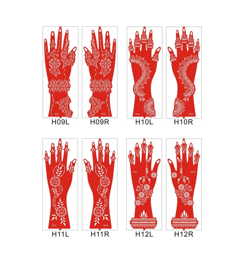 tattoo template temporary waterproof fashion Henna Paste body paint Hand back finger arm tattoo stencil for women