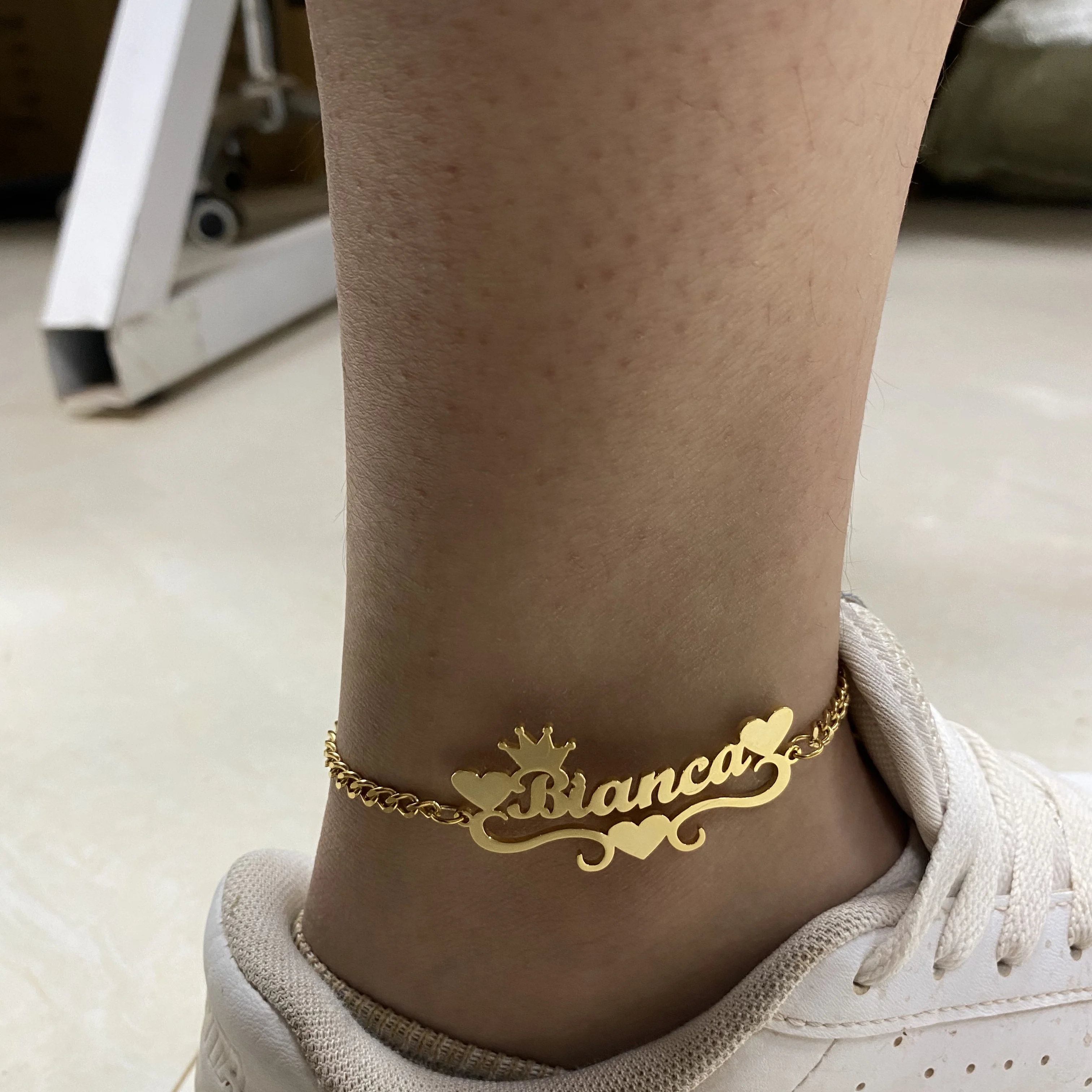 Foot Jewelry Stainless Steel Custom Name Anklet Women Waterproof Jewelry Factory