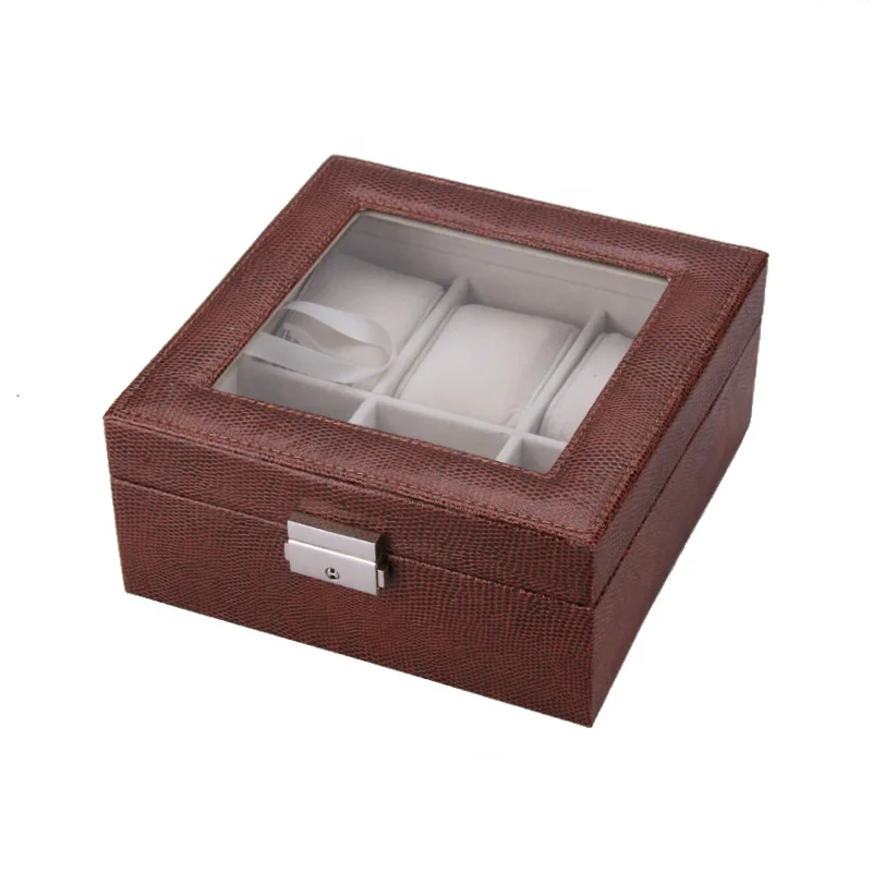 Мужская шкатулка для часов из искусственной кожи с 6 отделениями, в стиле ретро