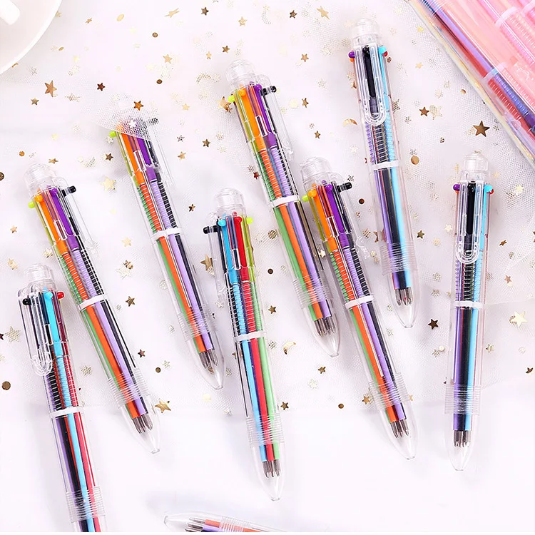 kawaii 6 multicolor ballpoint pen retractable ballpoint pens office school supplies