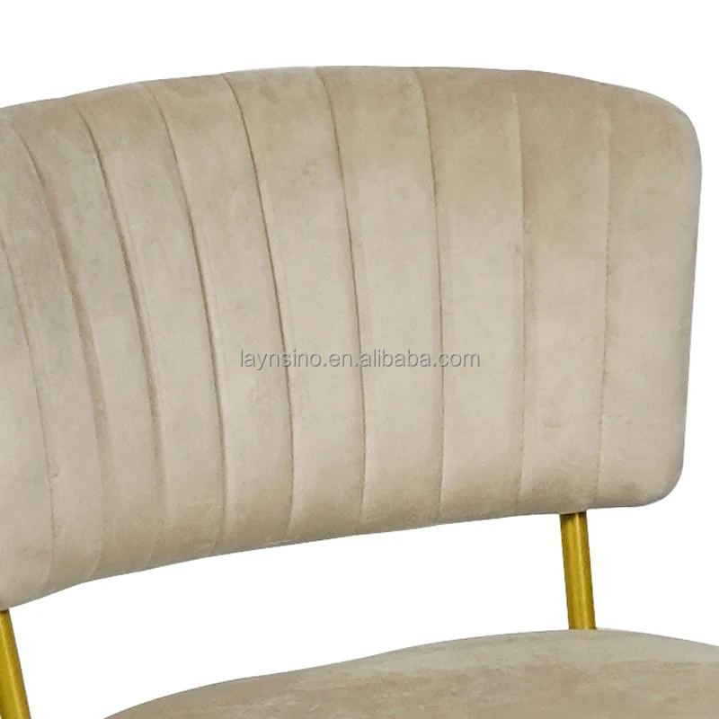 Laynsino оптовая продажа современный бархатный барный стул в скандинавском стиле роскошные золотые металлические ножки для кухни или гостиной высокий