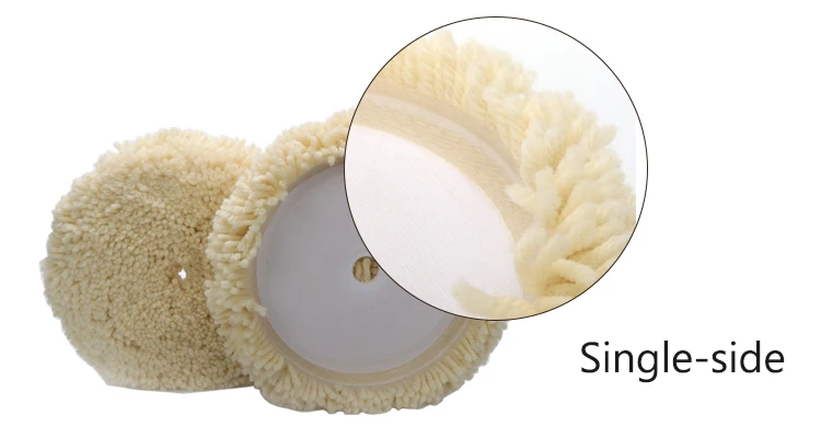 Good Quality And Low Price wholesale cheap 7 inch white wool polishing pads single side wool buffing pads for cars polishing