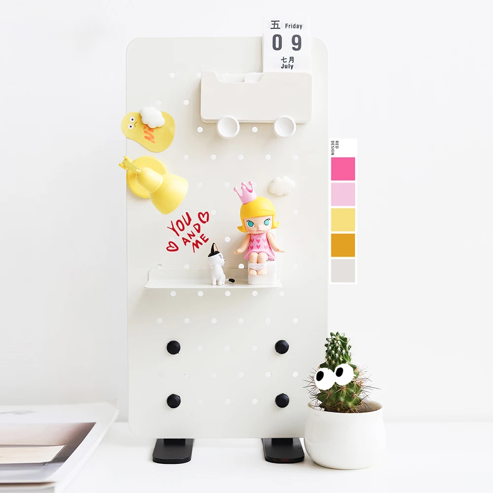 Office Stationery Floating Storage Shelf Metal Pegboard Desk Organizer