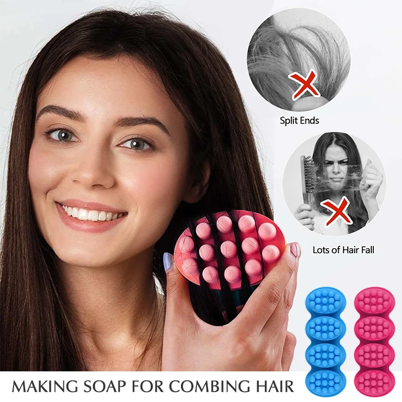 4 Cavity 3D Handmade Silicone Soap Molds Making Mould Tools Crafts DIY Oval Soap Resin Massage Bar Moulds Cake Tool Mould