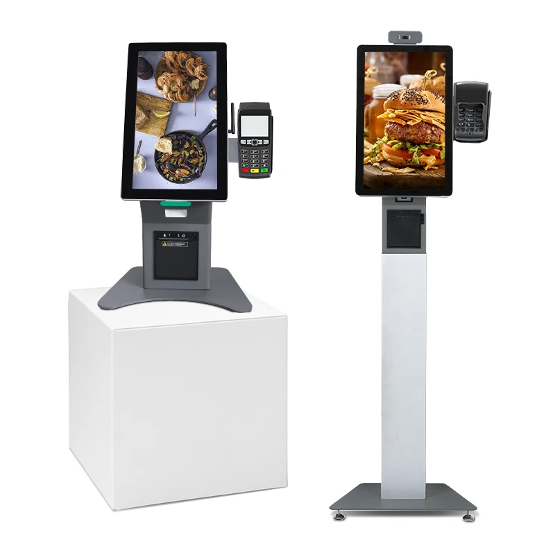 Self ordering kiosk support Android / Window OS 15.6 21.5 inch touchscreen fast food kfc desktop self service kiosk
