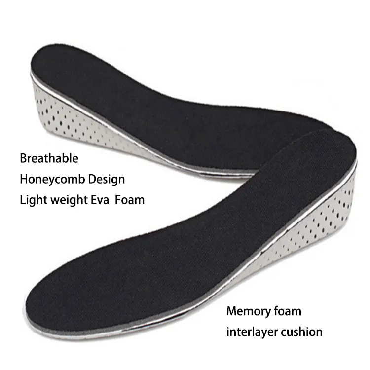 Factory Wholesale Invisible EVA Height Increase Insole One Layers 2/3/4cm Height Heel Insoles Inner Shoe Insoles