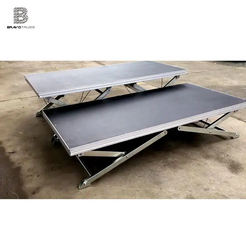 New Design aluminum X shape 1m x 2m Scissors portable folding stage platform