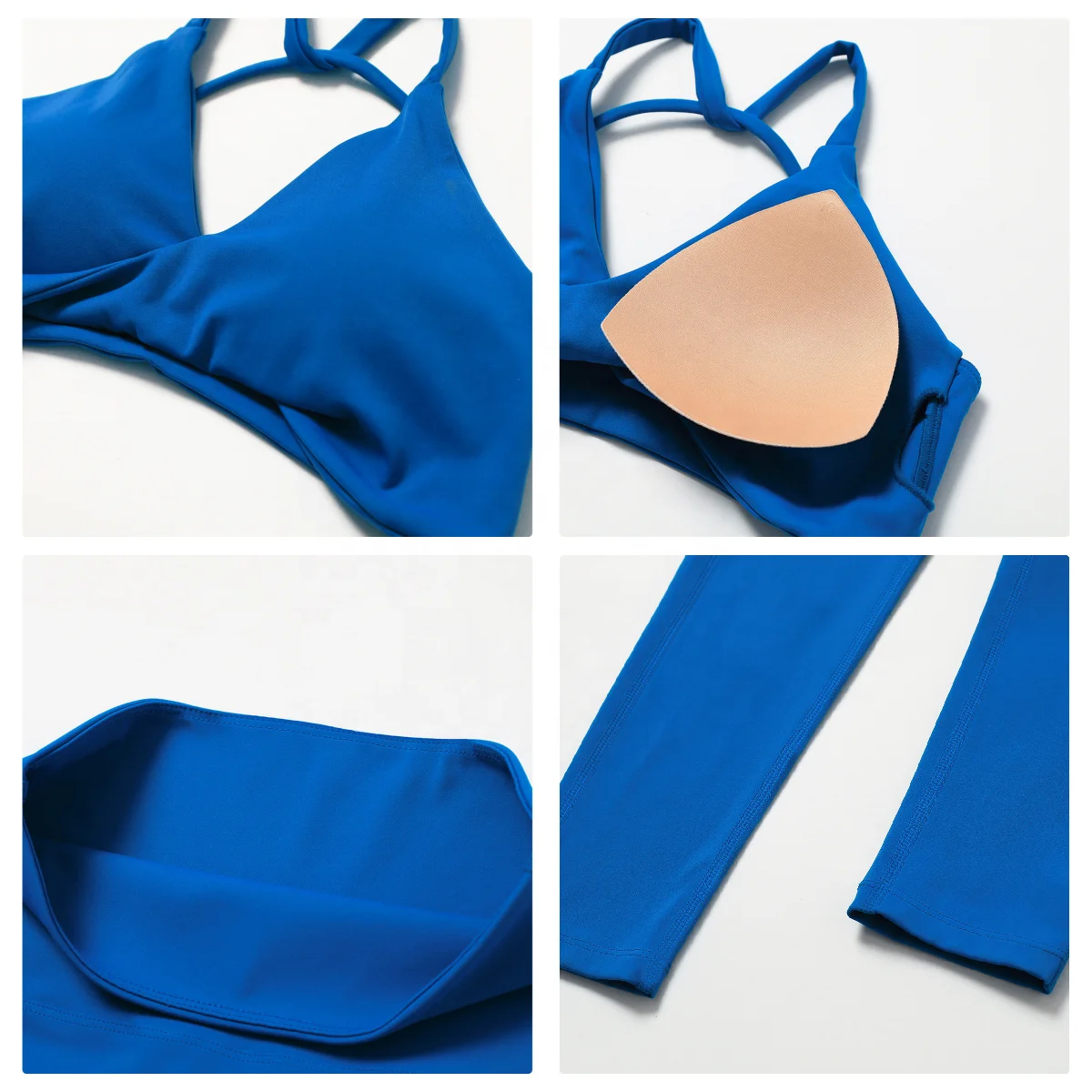 2023 New Women Workout Set Fitness Clothing Front Twisted Open Back Sports Bra and V Back Yoga Shorts Leggings Gym Fitness Set